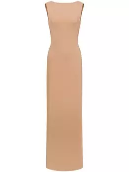 Платье с драпировкой Alberta Ferretti, нейтральный цвет