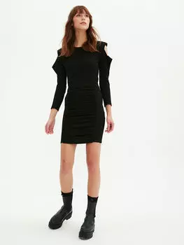 Платье с драпировкой и открытыми плечами LCW Limited