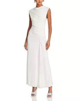 Платье с драпировкой из акации SIMKHAI, слоновая кость/кремовый