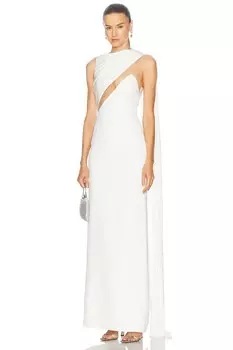 Платье с драпировкой на груди David Koma, белый