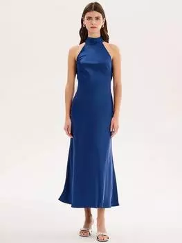 Платье с драпировкой сзади на сейшельских островах OMNES, темно-синий