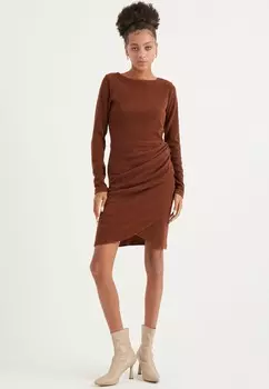 Платье с драпировкой Tbn, коричневый