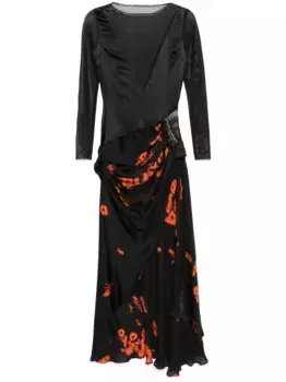 Платье с драпировкой Tessitura Body Couture, черный