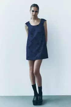 Платье с джинсовым эффектом ZARA, синий