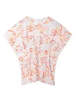 Платье с фатой и принтом для маленьких девочек и девочек Chlo, разноцветный