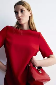 Платье с фестончатыми краями H&M, красный