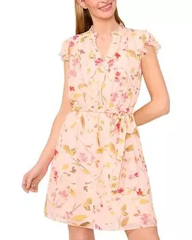 Платье с фигурной отделкой CeCe, мультиколор