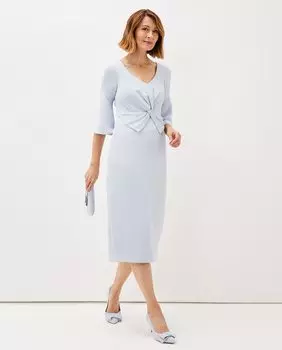 Платье с французскими рукавами и завязкой спереди Phase Eight, светло-синий