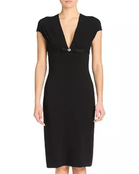 Платье с глубоким вырезом Versace, черный