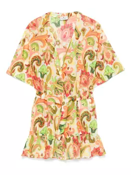 Платье с графическим принтом ETRO KIDS, оранжевый