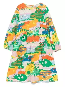 Платье с графическим принтом Stella McCartney Kids, оранжевый