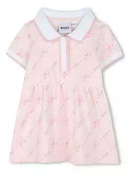 Платье с графичным принтом BOSS Kidswear, розовый