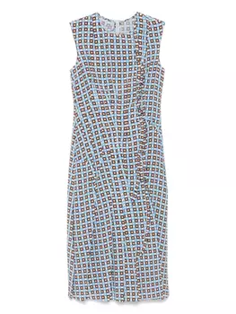 Платье с графичным принтом Ermanno Scervino, синий