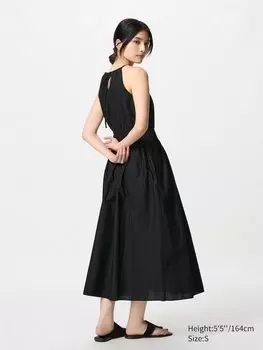 Платье с халтер-воротником (без рукавов) Uniqlo, черный