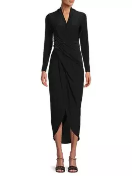 Платье с искусственным запахом и подолом-тюльпаном Rachel Rachel Roy, черный