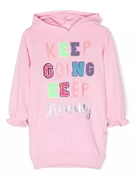 Платье с капюшоном и аппликацией Billieblush, розовый