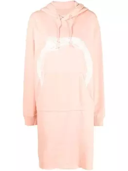Платье с капюшоном и графическим принтом MM6 Maison Margiela, розовый