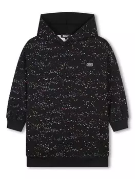 Платье с капюшоном и нашивкой-логотипом Dkny Kids, черный