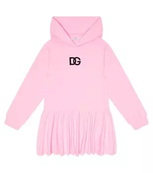 Платье с капюшоном из смесового хлопка DG Dolce&Gabbana, розовый