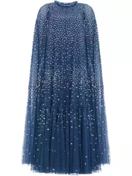 Платье с кейпом Needle & Thread, синий