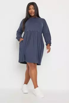 Платье с кислотными оборками Yours Curve, синий