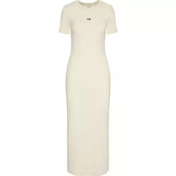 Платье с коротким рукавом Calvin Klein Jeans Modal, бежевый