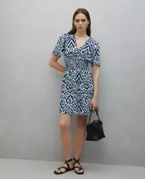 Платье с коротким рукавом и эластичным поясом Easy Wear, белый