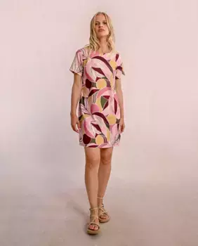 Платье с коротким рукавом и принтом Molly Bracken, розовый