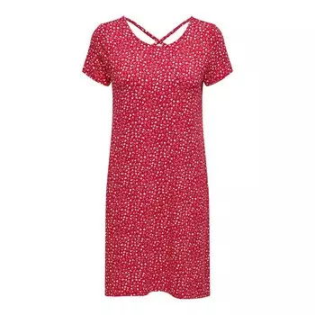 Платье с коротким рукавом Only Bera Back Lace Up, красный