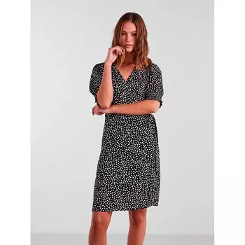 Платье с коротким рукавом Pieces Tala 2/4 Wrap, черный