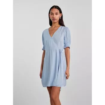 Платье с коротким рукавом Pieces Tala 2/4 Wrap, синий