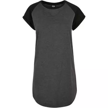 Платье с коротким рукавом Urban Classics Contrast Raglan, серый