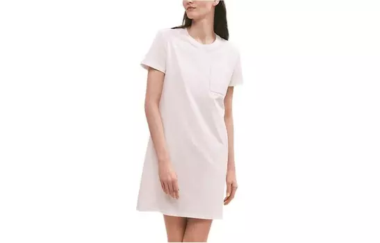 Платье с короткими рукавами Hermes, белый