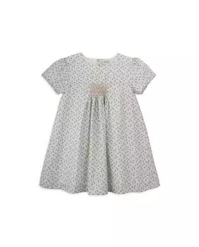 Платье с короткими рукавами и цветочным принтом для девочки Knot, зеленый