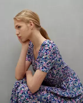 Платье с короткими рукавами и цветочным принтом Easy Wear, розовый