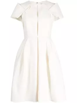 Платье с короткими рукавами и драпировкой Dice Kayek, бежевый