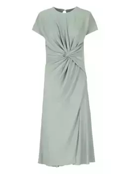 Платье с короткими рукавами и драпировкой Lanvin, зеленый