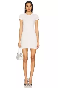 Платье с короткими рукавами и круглым вырезом Alexander Wang, pearl