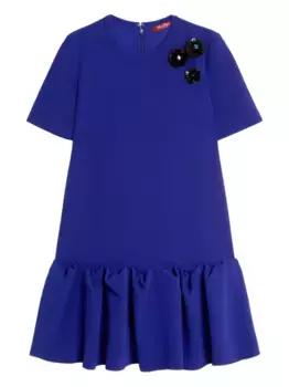 Платье с короткими рукавами и оборками MAX MARA, фиолетовый