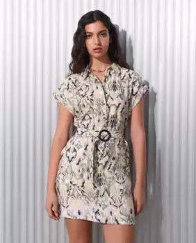 Платье с короткими рукавами и поясом Easy Wear, цвет Crudo