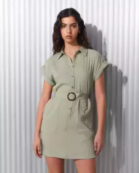 Платье с короткими рукавами и поясом Easy Wear, цвет Kaki