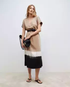 Платье с короткими рукавами и принтом тай-дай Woman El Corte Ingls, розовый