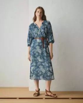 Платье с короткими рукавами и принтом Lloyd's, синий