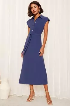 Платье с короткими рукавами и пуговицами Friends Like These, синий