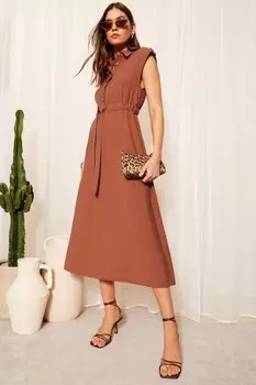 Платье с короткими рукавами и пуговицами Friends Like These, красный