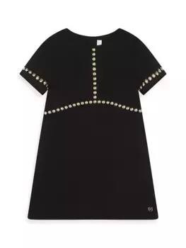 Платье с короткими рукавами и шипами для маленьких девочек Michael Kors Kids, черный