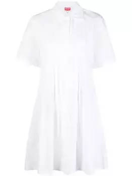 Платье с короткими рукавами и складками KENZO, белый