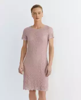 Платье с короткими рукавами из простого кружева Zermatt, розовый