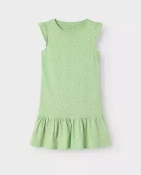 Платье с короткими рукавами name it, зеленый