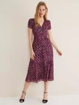 Платье с короткими рукавами Phase Eight Azalea Ditsy, Розовый/Мульти